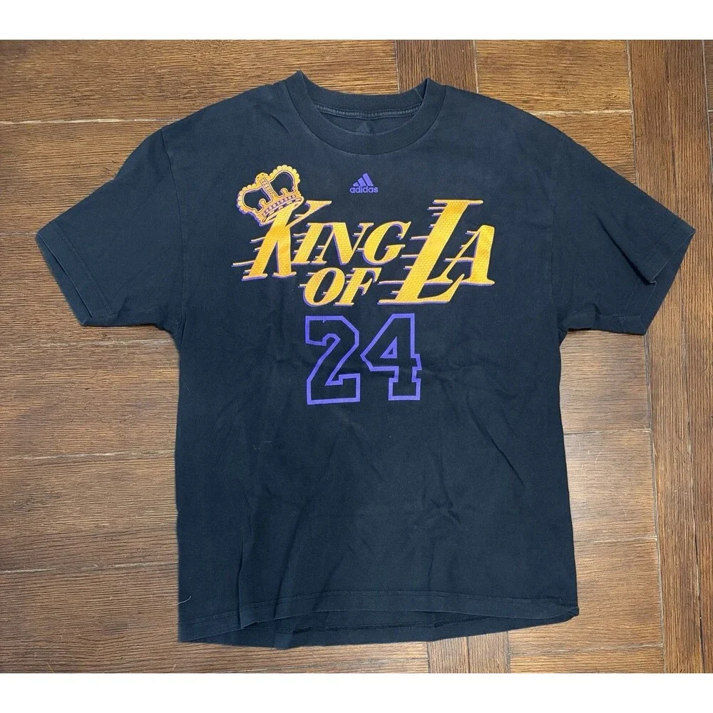 KOBE BRYANT 2011 #24 King Of LA Lakers Adidas Men’s Large T-shirt Basketball